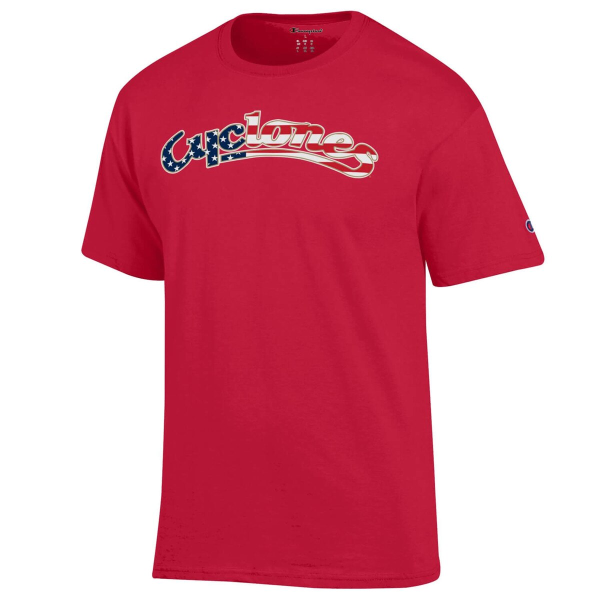 Champion Patriotic Cyclones Script Red Short Sleeve T-Shirt vendor image